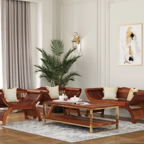 Abha Wooden Arm Chair Set