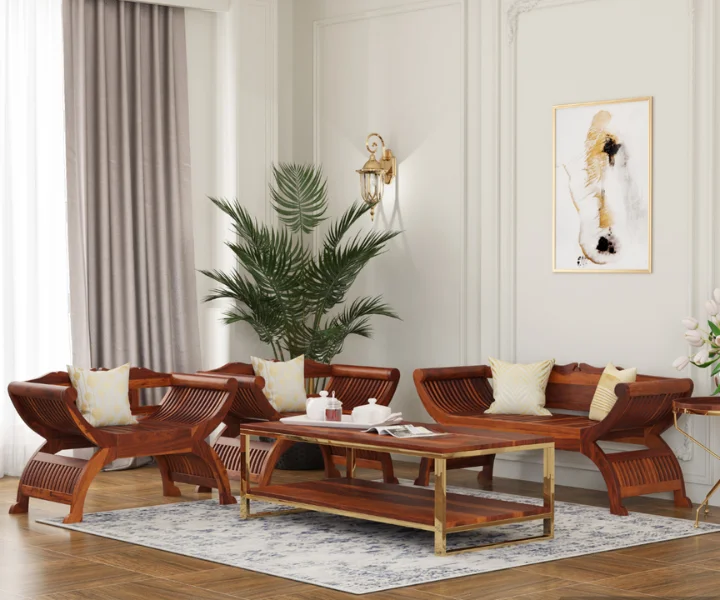 Abha Wooden Arm Chair Set (1)