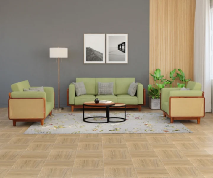 Arica 3+2+1 Cane Wooden Sofa Set (1)