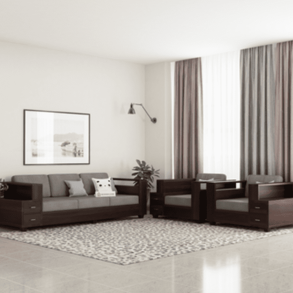 Brian 3+1+1 Wooden Sofa Set