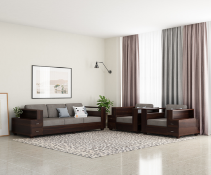 Brian 3+1+1 Wooden Sofa Set (15)