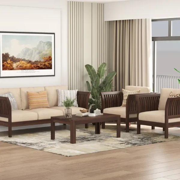 Cristen 3+1+1 Wooden Sofa Set