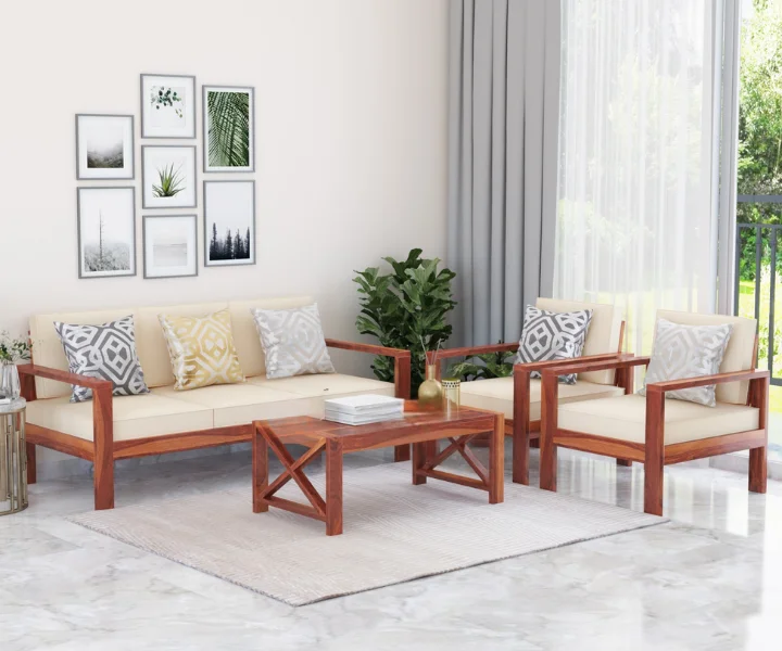 Romy 3+1+1 Wooden Sofa Set (1)