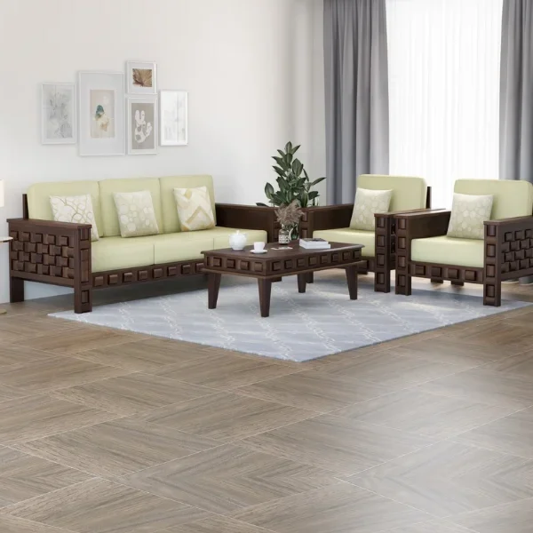 Woodwave 3+1+1 Wooden Sofa Set