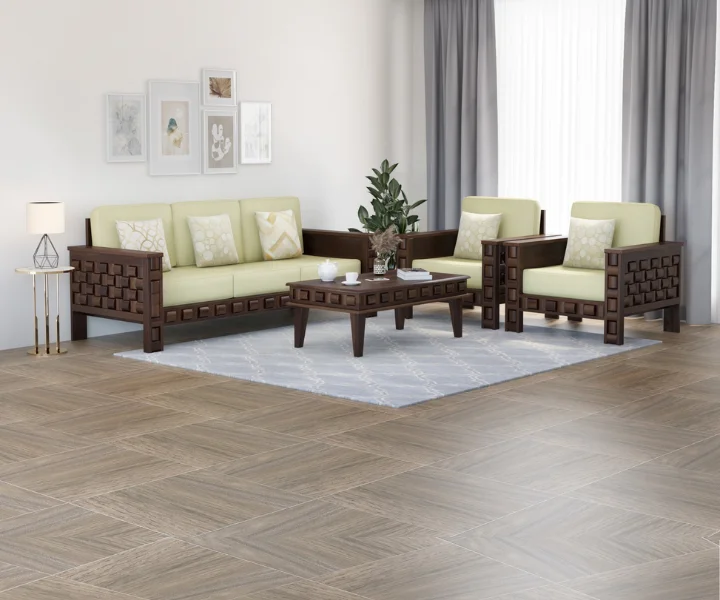 Woodwave 3+1+1 Wooden Sofa Set (3)