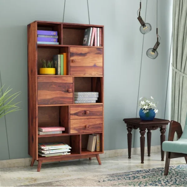 Solid Wooden Busk Bookshelf