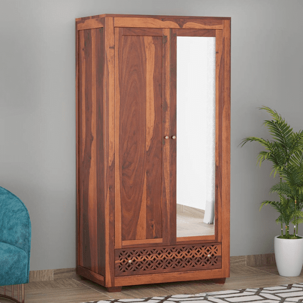 2 Door Wardrobe with Mirror