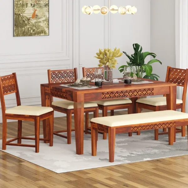 Daffy 6 Seater Dining Set With Bench