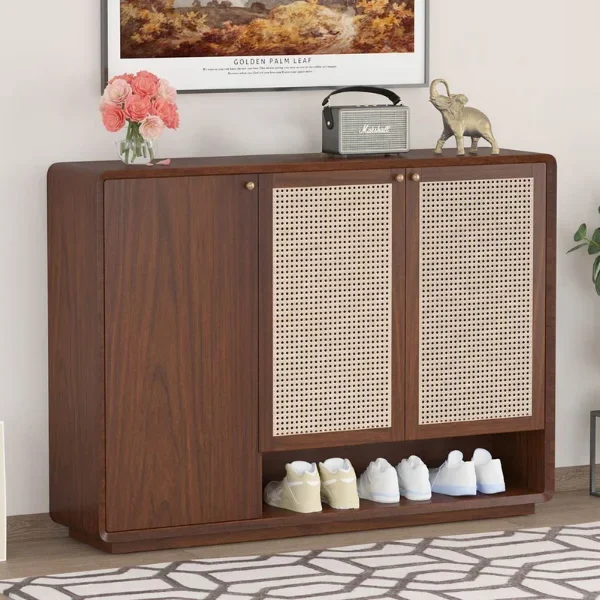 Starc Acacia Wood Cane Shoe Rack