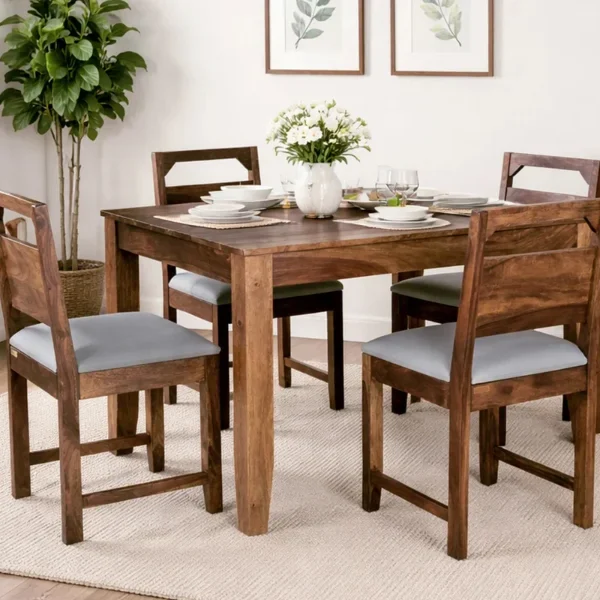 Vosges Sheesham Wood 4 Seater Dining Set In Provincial Teak Finish